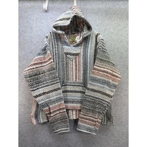 Baja Joe Hoodie White/multicolor Size Medium With Front Pocket